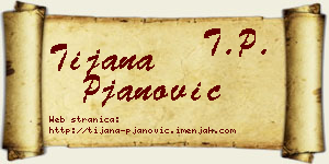 Tijana Pjanović vizit kartica